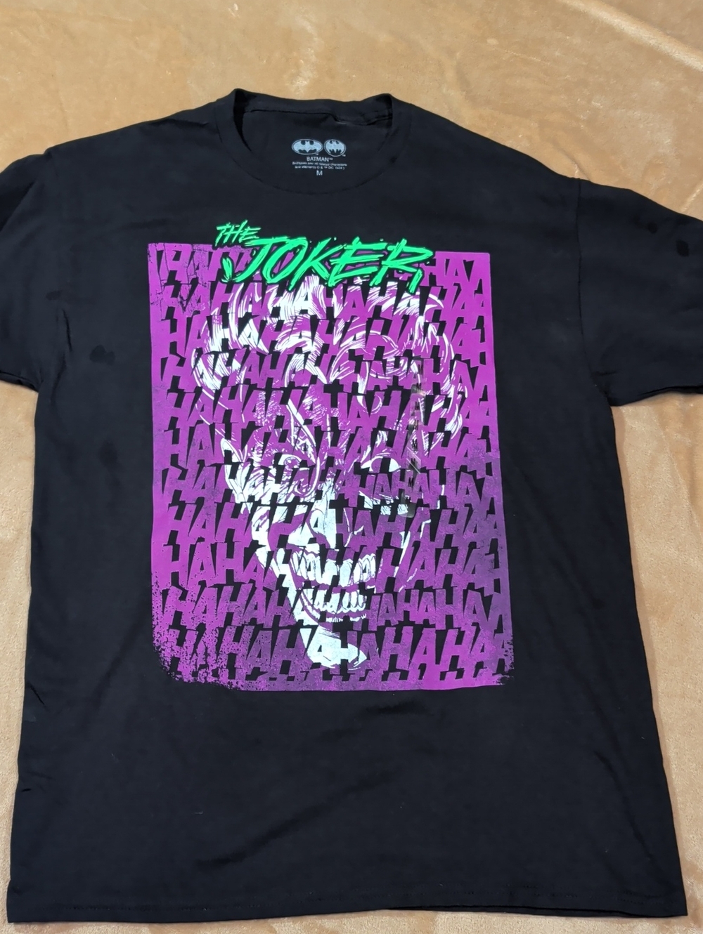Batman Black Tee with Purple & Green Joker Graphic